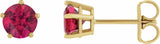 14K Yellow Gold Natural Ruby Stud Earrings