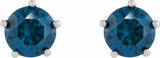 Sterling Silver Natural London Blue Topaz Stud Earrings