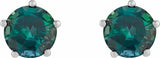 14K White Gold Lab-Grown Alexandrite Stud Earrings