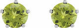 Sterling Silver Natural Peridot Stud Earrings