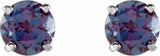 14K White Gold 5 mm Lab-Grown Alexandrite Earrings