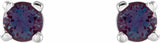 14K White 2.5 mm Lab-Grown Alexandrite Stud Earrings