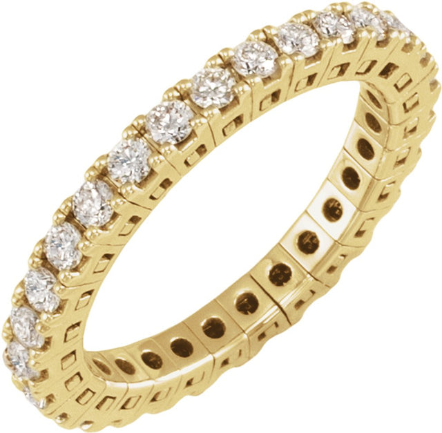 14K Yellow Gold 1 CTW Lab-Grown Diamond Flexible Eternity Band Size 7