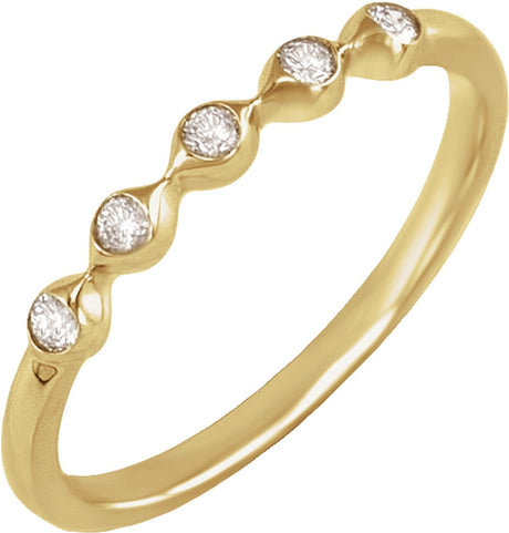 14K Yellow Gold 1/8 CTW Natural Diamond Anniversary Band