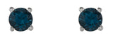 14K White 4 mm Natural London Blue Topaz Earrings