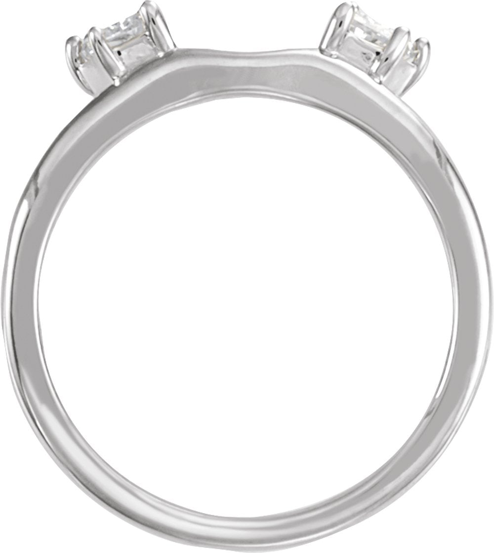 14K White Gold 1/2 CTW Lab-Grown Diamond Wrap-Style Ring Enhancer
