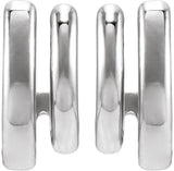 Sterling Silver Stacked 11 mm Double J-Hoop Earrings