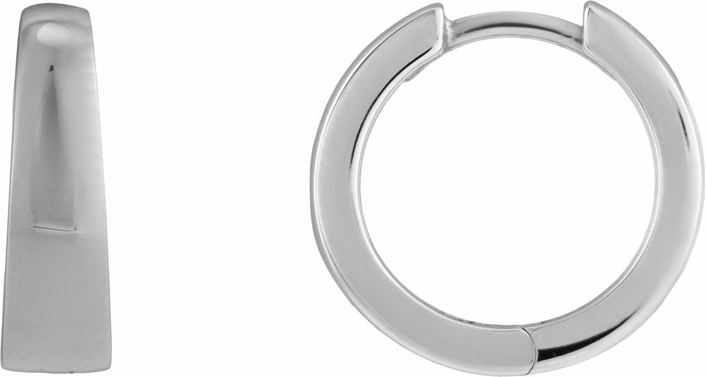 Sterling Silver Hinged  15 mm Hoop Earring