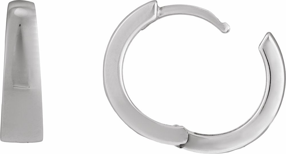 Sterling Silver Hinged  15 mm Hoop Earring
