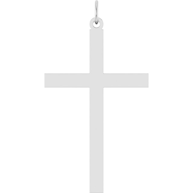 14K White Gold Cross Pendant
