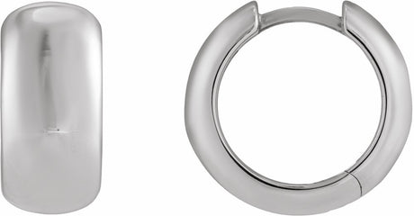14K White Gold Hinged 15 mm Hoop Earrings