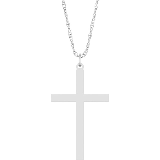 Sterling Silver Cross 18" Necklace