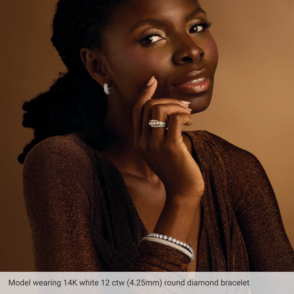 14K White Gold 10 CTW Lab-Grown Diamond Line 7" Bracelet