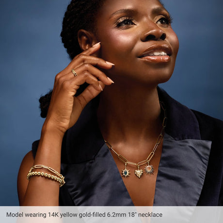 14K Yellow Gold-Filled 6.2 mm Paperclip-Style 7" Chain