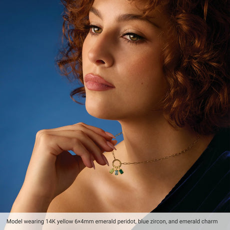 14K Yellow Gold Natural London Blue Topaz Pendant