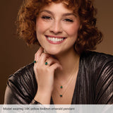 14K White Gold Lab-Grown Emerald Pendant