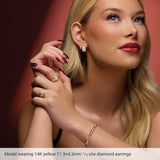 14K Yellow Gold 1/3 CTW Lab-Grown Diamond 11.3 mm Hoop Earrings