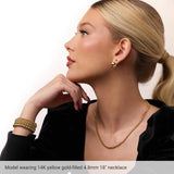 14K Yellow Gold-Filled 4.8 mm Curb 8" Chain