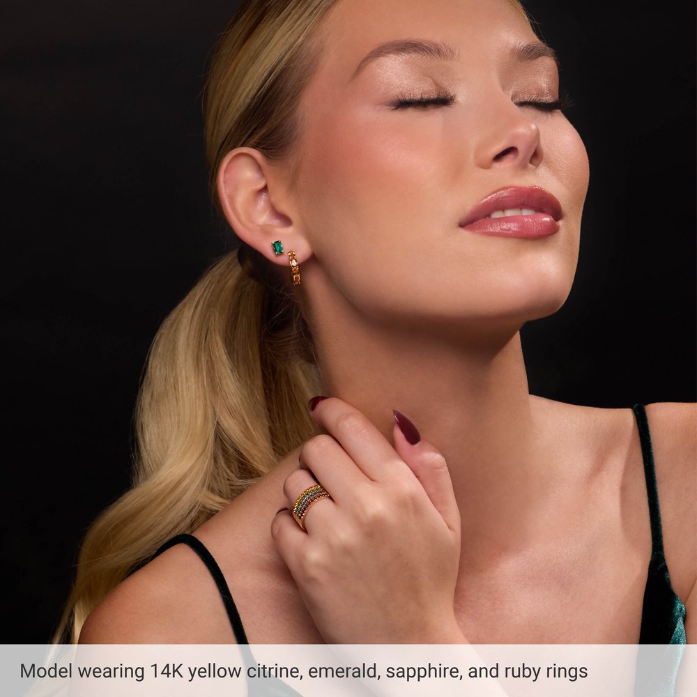 10K White Gold Lab-Grown Diamond Stackable Ring