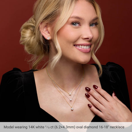 14K White 1/4 CTW Lab-Grown Diamond Solitaire 16-18" Necklace