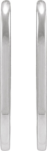 Sterling Silver Elongated Oval 23.6 mm Hoop Earrings