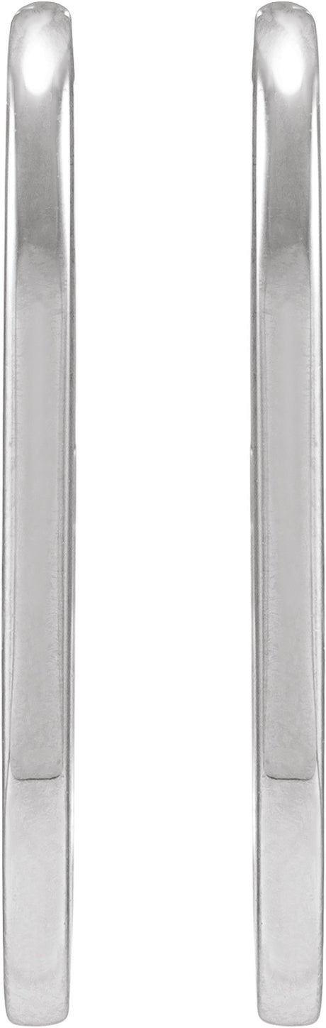 Sterling Silver Elongated Oval 23.6 mm Hoop Earrings