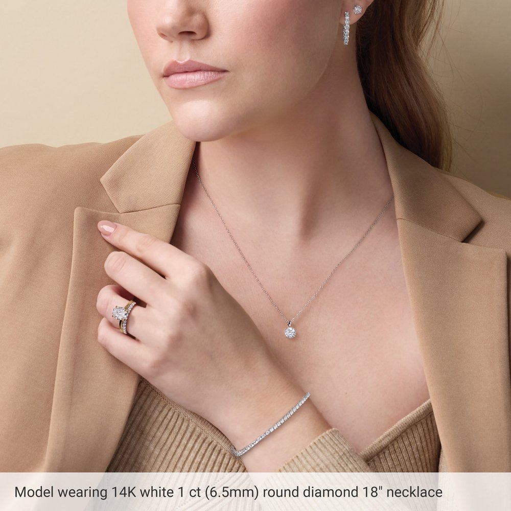 14K Yellow Gold 3/4 CT Lab-Grown Diamond Pendant