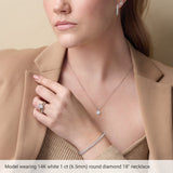 14K White Gold 1 1/4 CT Lab-Grown Diamond 18" Necklace