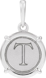 Sterling Silver Engravable Round Pendant