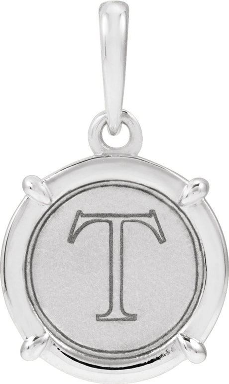 Sterling Silver Engravable Round Pendant