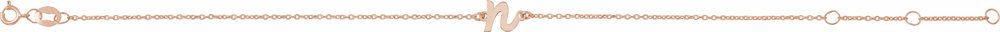 14K Rose Initial N 6 1/2-7 1/2" Bracelet
