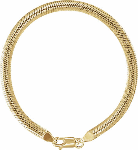 14K Yellow Gold-Filled 4.8 mm Oval Snake 7" Chain