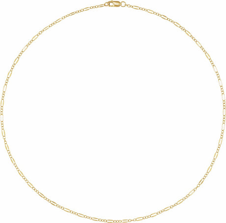 14K Yellow Gold-Filled 2.3 mm Dapped Cable 18" Chain