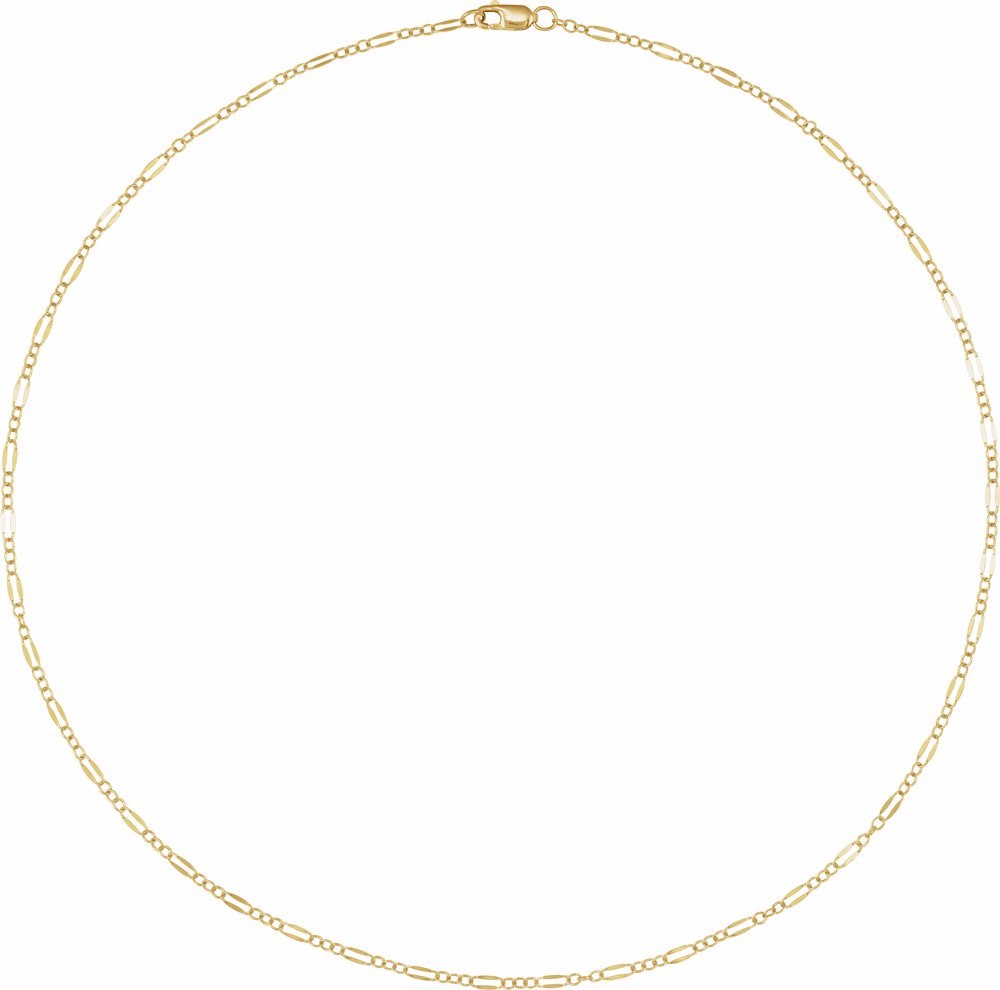 14K Yellow Gold-Filled 2.3 mm Dapped Cable 16" Chain