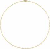 14K Yellow Gold-Filled 2.3 mm Dapped Cable 16" Chain