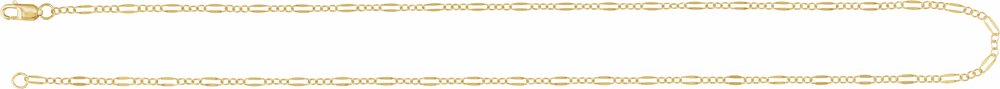 14K Yellow Gold-Filled 2.3 mm Dapped Cable 20" Chain