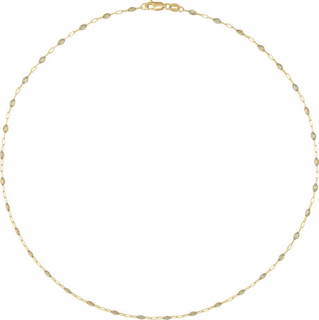 14K Yellow Gold-Filled 1.6 mm Multi-Color Enamel Bead Paperclip-Style 20" Chain