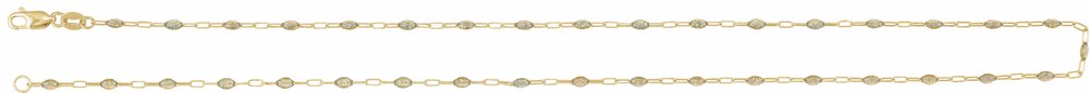 14K Yellow Gold-Filled 1.6 mm Multi-Color Enamel Bead Paperclip-Style 16" Chain