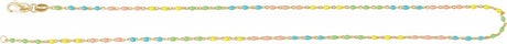 14K Yellow Gold-Filled 1.7 mm Multicolor Enamel Bead Cable 18" Chain