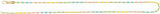 14K Yellow Gold-Filled 1.7 mm Multicolor Enamel Bead Cable 16" Chain