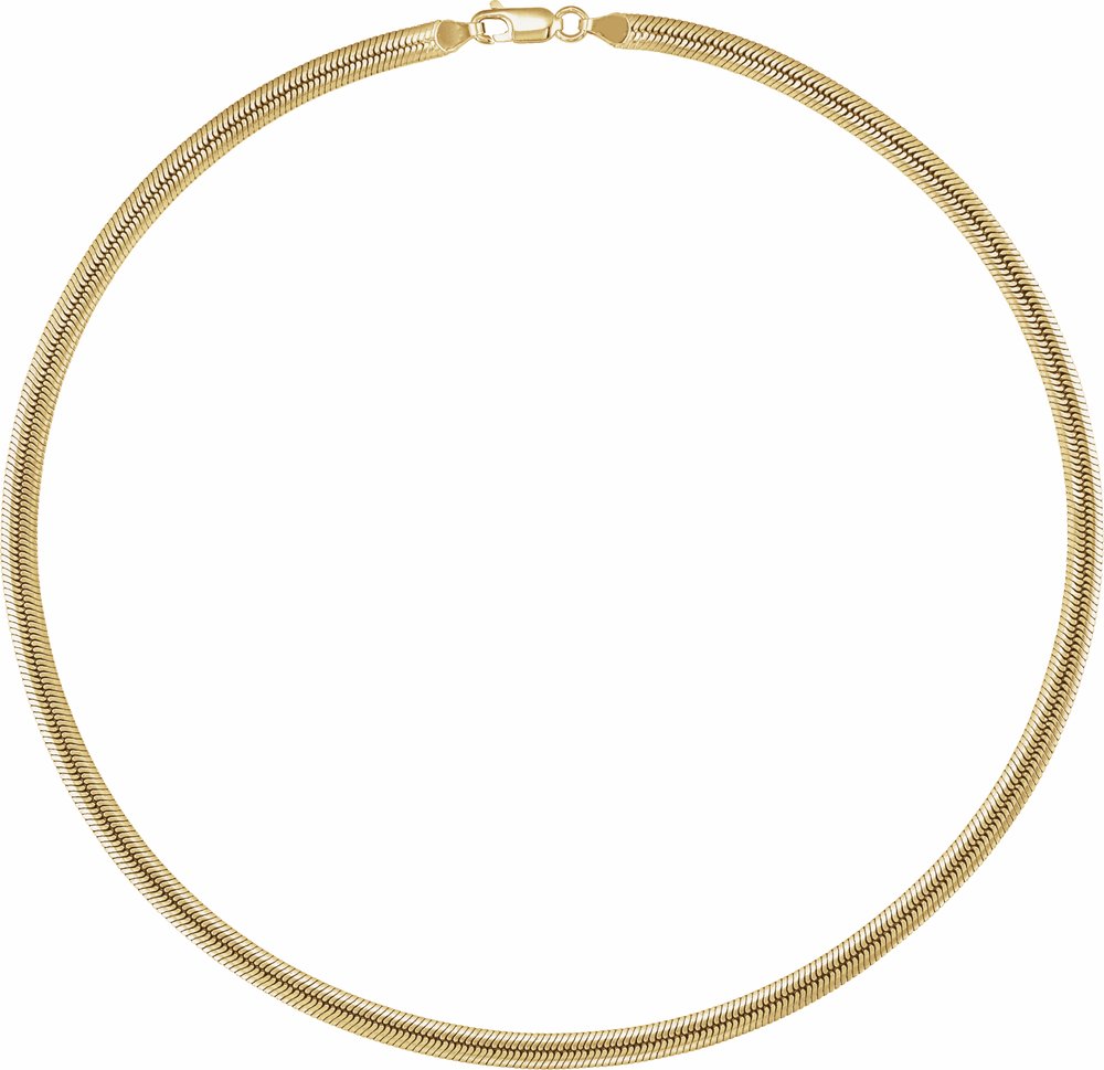 14K Yellow Gold-Filled 4.8 mm Oval Snake 16" Chain