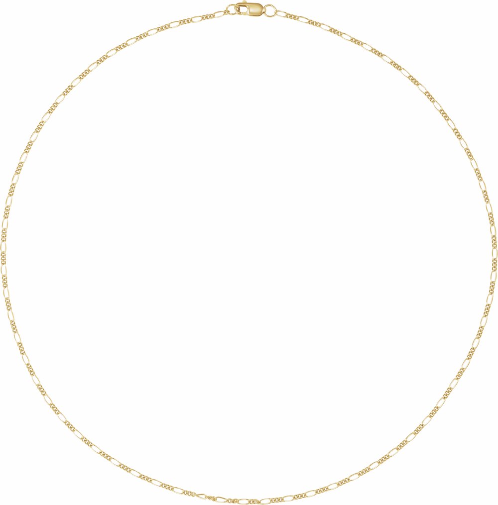 14K Yellow Gold-Filled 1.5 mm Figaro 16" Chain