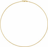 14K Yellow Gold-Filled 1.2 mm Round Snake 18" Chain