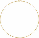 14K Yellow Gold-Filled 1.2 mm Round Snake 16" Chain