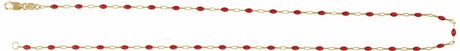 14K Yellow Gold-Filled 1.6 mm Red Enamel Paperclip-Style 18" Chain