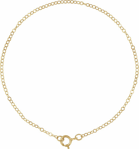 14K Yellow Gold-Filled 1.5 mm Flat 7" Cable Chain