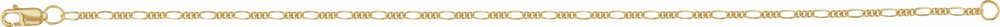 14K Yellow Gold-Filled 1.5 mm Figaro 7" Chain
