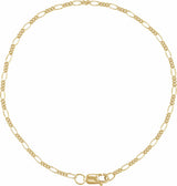 14K Yellow Gold-Filled 1.5 mm Figaro 7" Chain
