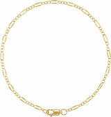 14K Yellow Gold-Filled 2.3 mm Dapped Cable 7" Chain