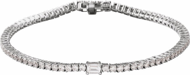 14K White Gold 3 CTW Lab-Grown Diamond Line 7" Bracelet